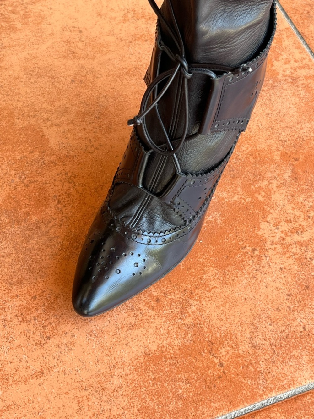 Rare Givenchy Thigh High Lace Up Leather Wedge Boots - Picture 7 of 10